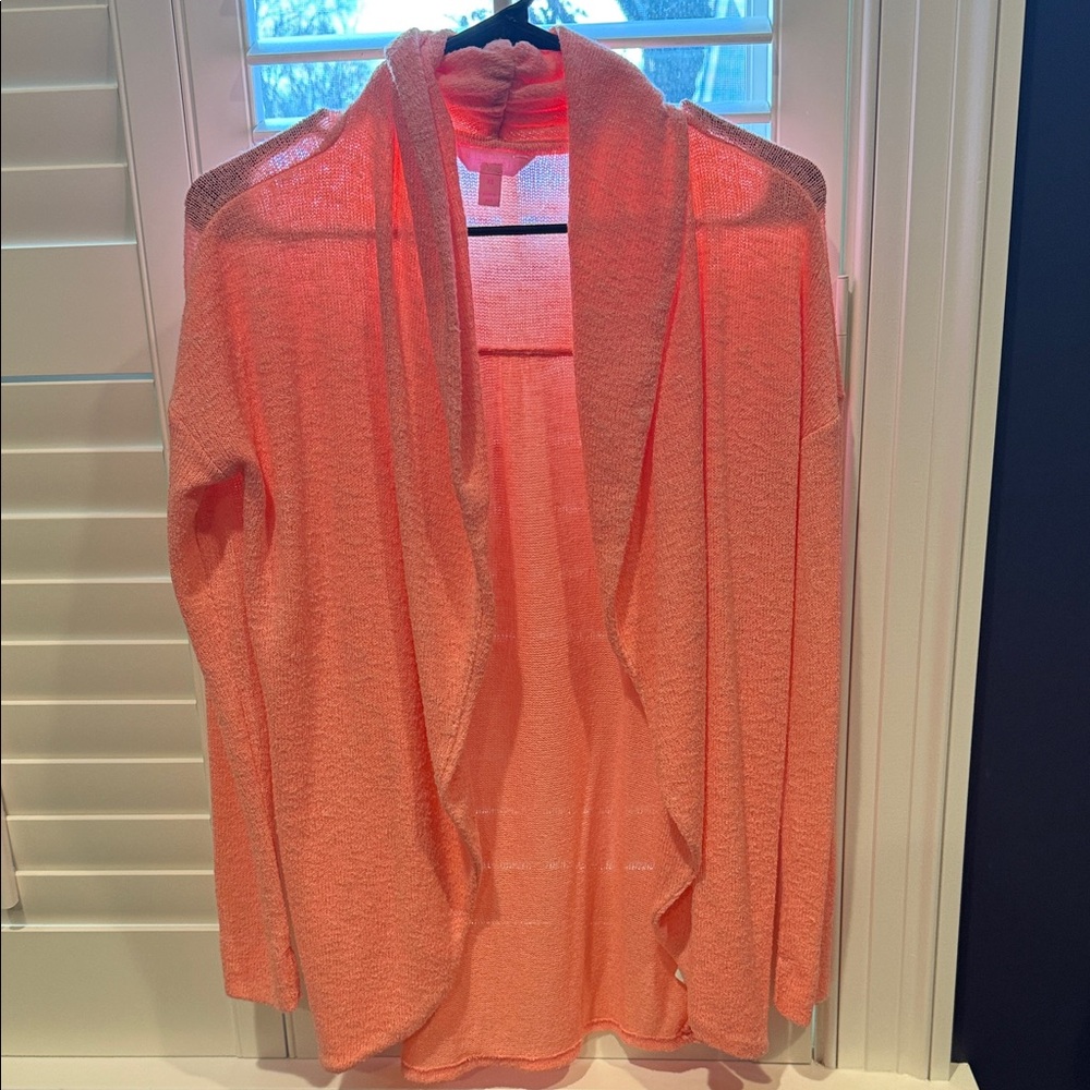 Women's Coral Open Front Sweater